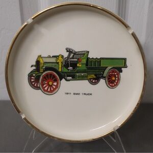 Vintage 1911 GMC Truck Decorative ashtray with Gold Trim